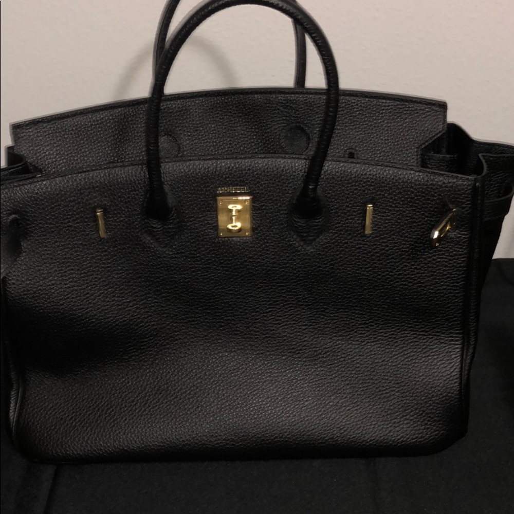 Black Work Bag - Ainifeel Birkin Style